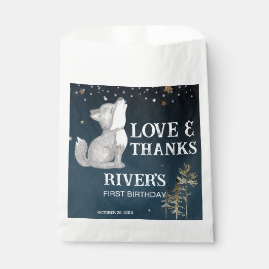 Kleiner Wolf Geburtstagsparty Wildone Geschenktütchen (Vorderseite)