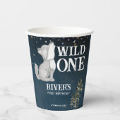 Kleiner Wolf Geburtstagsparty Wildone Pappbecher (Vorderseite)