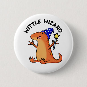 Kleiner Zauberer Lustiger Eidechsenwitz Button