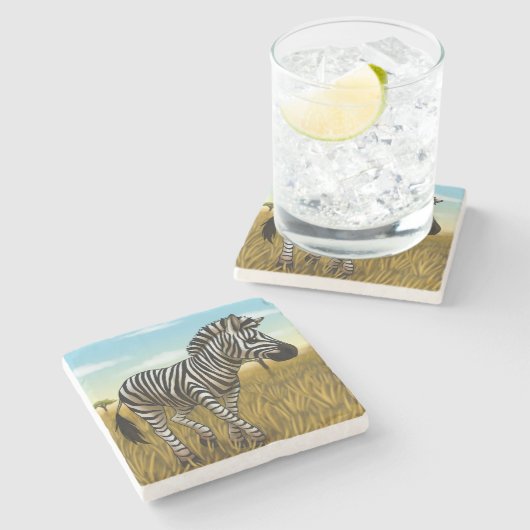 Kleiner Zebra Steinuntersetzer (Seitenansicht)