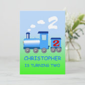 Kleiner Zug 2. Party Einladung (Stehend Vorderseite)