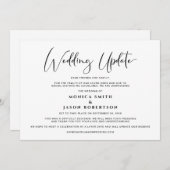 Kleinere Änderung der Pläne für Hochzeitaktualisie Ankündigung (Vorne/Hinten)