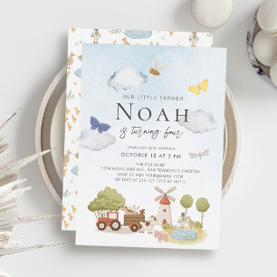 Kleinere Bauer Tiere Jungtiere Einladung