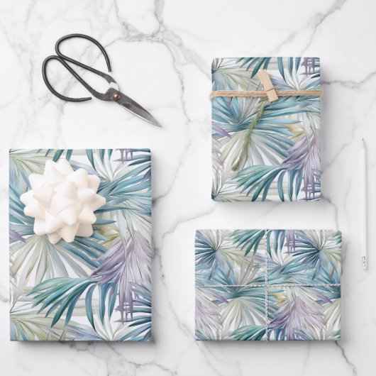 Kleinere Druckpasten aus Palmblättern Gemustert Geschenkpapier Set (Vorderseite)