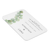 Kleinere Eukalyptus-Hochzeiten sparen das Datum Magnet (Rechte Seite)