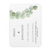 Kleinere Eukalyptus-Hochzeiten sparen das Datum Magnet (Vertikal)