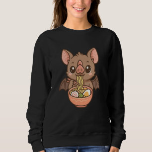 Kleinere Große Blattnase beim Essen von Ramen-Nude Sweatshirt