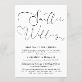 Kleinere Hochzeit | Wir verkleinern die Ankündigun Einladung