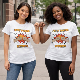 Kleinere Power aktivieren Retro-Stil T-Shirt