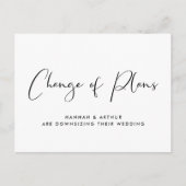 Kleinere überdimensionierte Hochzeitsplanung Ankündigungspostkarte (Vorderseite)