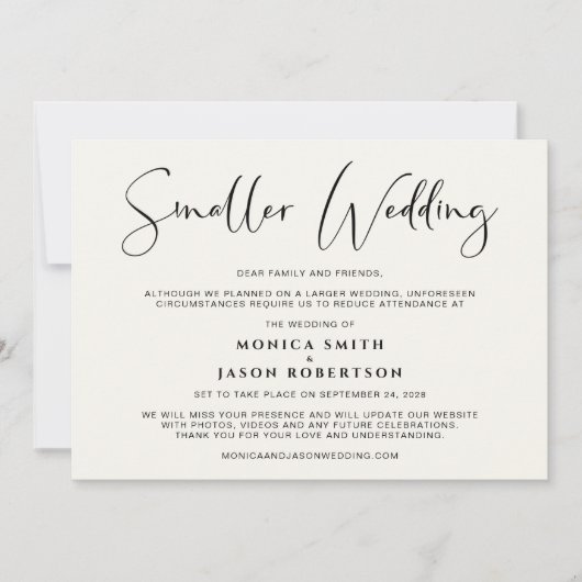 Kleinere überdimensionierte Hochzeitswechsel Ankündigung (Vorderseite)