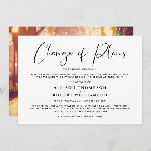 Kleinere überdimensionierte Hochzeitswechsel - Fot Ankündigung (Vorne/Hinten)