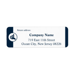 Kleinere Unternehmen mit weißem & blauem Logo und