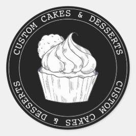 Kleinere Unternehmen, moderne schwarze Kuchen Runder Aufkleber