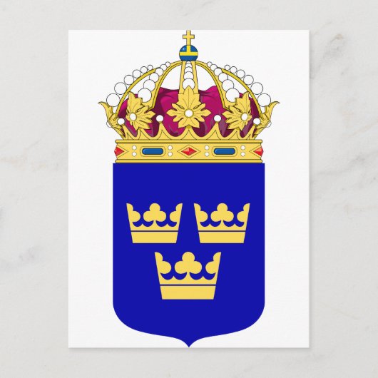 Kleinere Wappen - Schweden - Logo für Offizielle S Postkarte (Vorderseite)