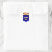 Kleinere Wappen - Schweden - Logo für Offizielle S Runder Aufkleber (Tasche)