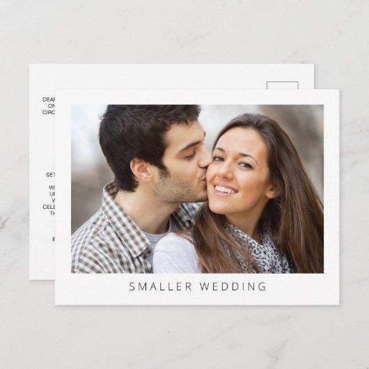 Kleineres heruntergestuftes Hochzeitsstift Foto ei Ankündigungspostkarte (Vorne/Hinten)