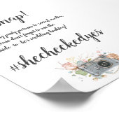Kleineres Hochzeithashtag-Brautparty Poster (Ecke)