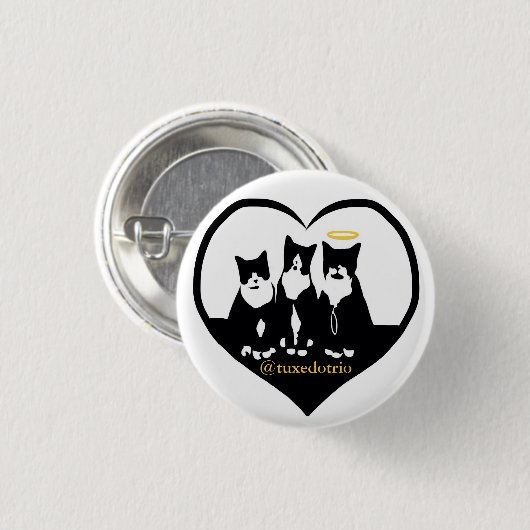 Kleines 1 1/4" TuxedoTrio Knopf Button (Vorne & Hinten)