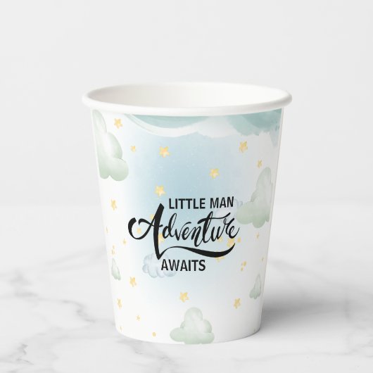 Kleines Abenteuer erwartet Bärendusche Pappbecher (Rückseite)