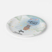 Kleines Abenteuer erwartet Bärendusche Pappteller (Schrägansicht)