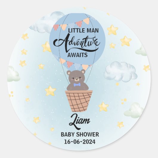 Kleines Abenteuer erwartet Bärendusche Runder Aufkleber (Vorderseite)