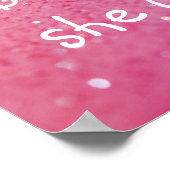 Kleines, aber fierce Shakespeare Zitat Pink Poster (Ecke)