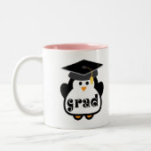Kleines Absolventpenguin-Abschluss-Geschenk Zweifarbige Tasse (Links)