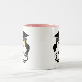 Kleines Absolventpenguin-Abschluss-Geschenk Zweifarbige Tasse (Mittel)