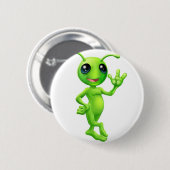 Kleines alien des grünen Mannes Button (Vorne & Hinten)