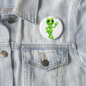 Kleines alien des grünen Mannes Button (Beispiel)