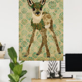 Kleines Aquamarines Blumengestein Poster (Heimbüro)