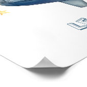 Kleines Astronautenflugzeug anpassbar Poster (Ecke)