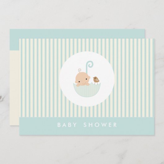 {kleines Baby} Babydusche Einladung (Vorne/Hinten)