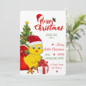 Kleines Baby Chicken Weihnachten Einladung (Stehend Vorderseite)