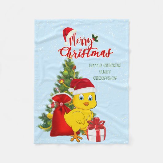 Kleines Baby Chicken Weihnachten Fleecedecke (Vorderseite)