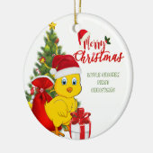 Kleines Baby Chicken Weihnachten Keramik Ornament (Links)