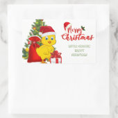Kleines Baby Chicken Weihnachten Rechteckiger Aufkleber (Tasche)