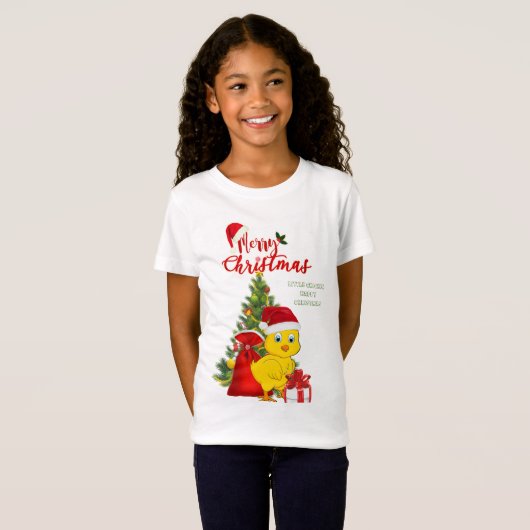 Kleines Baby Chicken Weihnachten T-Shirt (Vorne ganz)