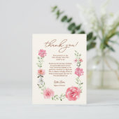 Kleines Baby in Blütenfarbe Florals Babydusche Dankeskarte (Stehend Vorderseite)