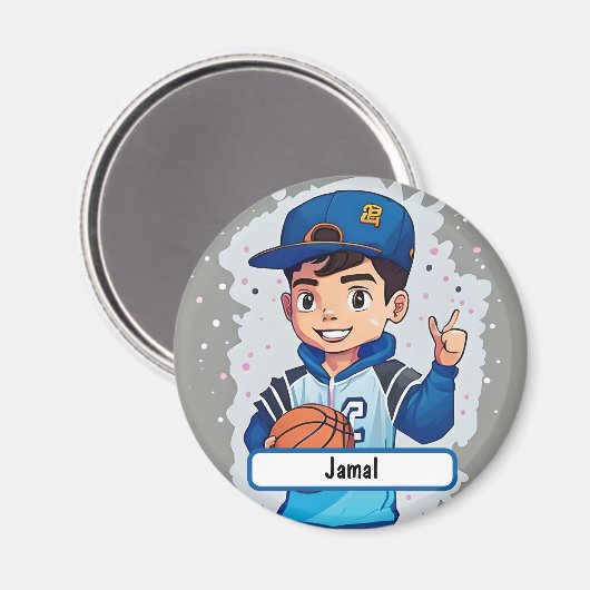 Kleines Baller Magnet mit benutzerdefiniertem Name (Vorderseite/Rückseite)