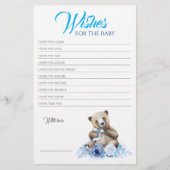 Kleines Bear Blue Floral Baby Shower Game (Vorderseite)