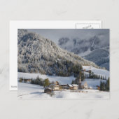 Kleines Bergdorf im Schnee Postkarte (Vorne/Hinten)