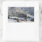 Kleines Bergdorf im Schneeecker-Aufkleber Rechteckiger Aufkleber (Tasche)