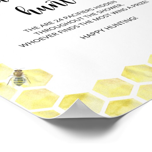 Kleines Bienenvolk-Schnuller-Jagdspiel Poster (Ecke)