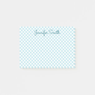 Kleines Blaß-Rotkehlchen-Ei Blau Karo Post-it Klebezettel