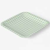 Kleines blassgrünes und weißes Gingham Pappteller (Gewinkelt)