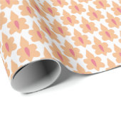 Kleines Blatt in Rosa und Orange Geschenkpapier (Rolleneckpunkt)