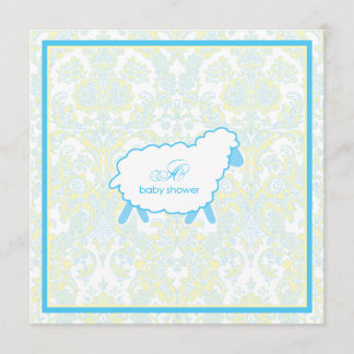 Kleines Blau der Lamm-Babyparty-Einladungs-| Einladung