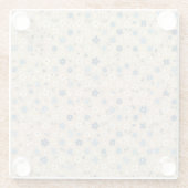 Kleines blau-weißes Blumenmuster Glasuntersetzer (Rückseite)